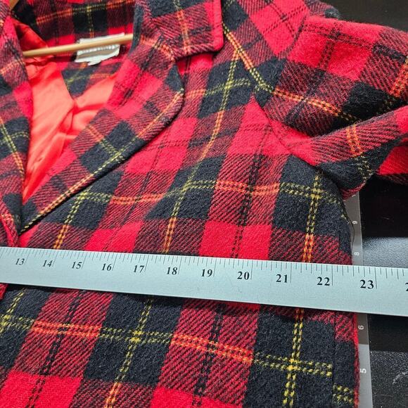 Vintage City Limits Jacket Womens Size XL Red Plaid Wool Preppy Clueless 90s - Picture 8 of 8